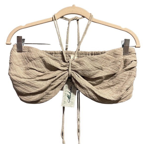 Mahina Hawaii Adjustable Tie Neck Crop Top - Picture 2 of 4